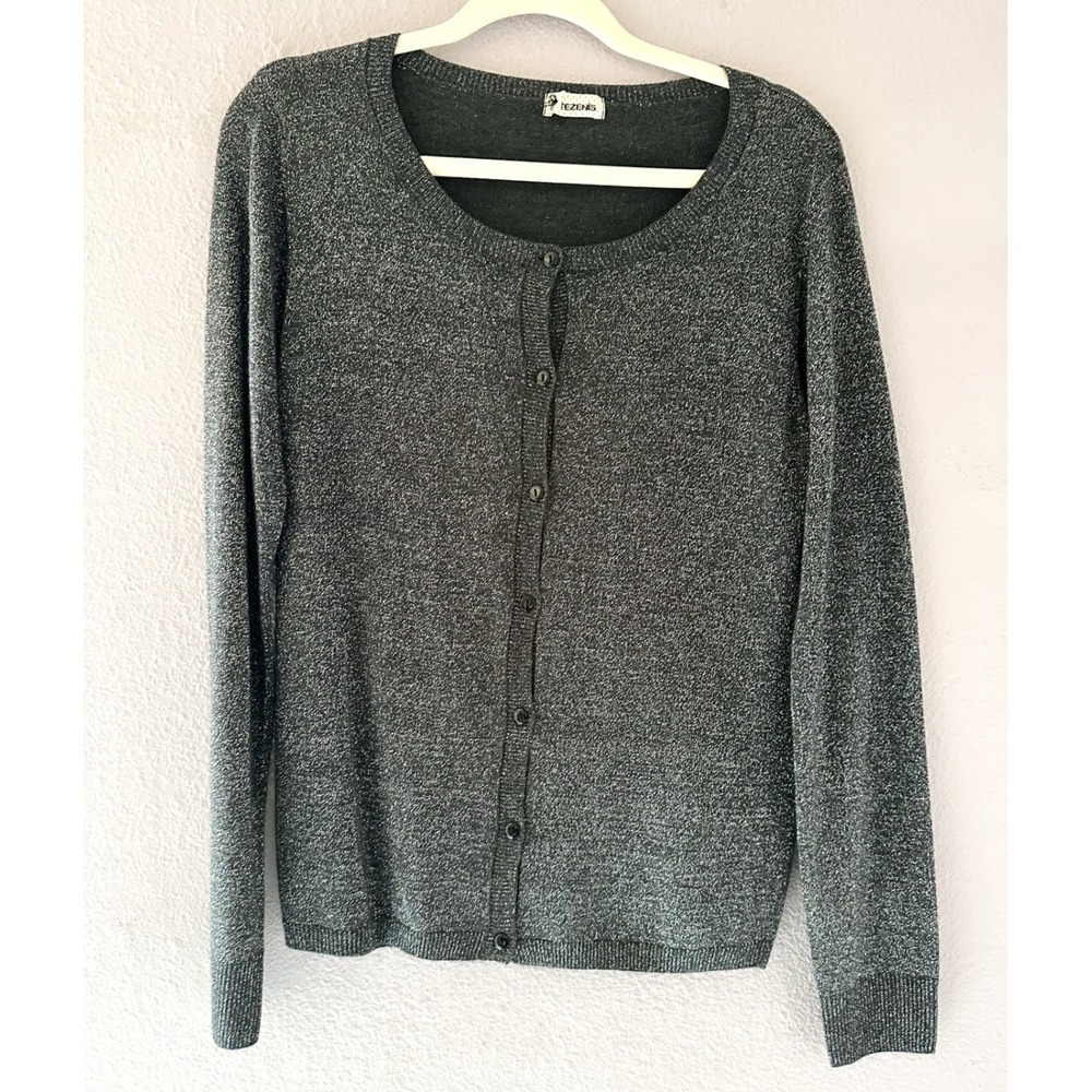 TEZENIS Womens‎ Cardigan Sweater Sparkle Glam Witchy Whimsigoth Size Large